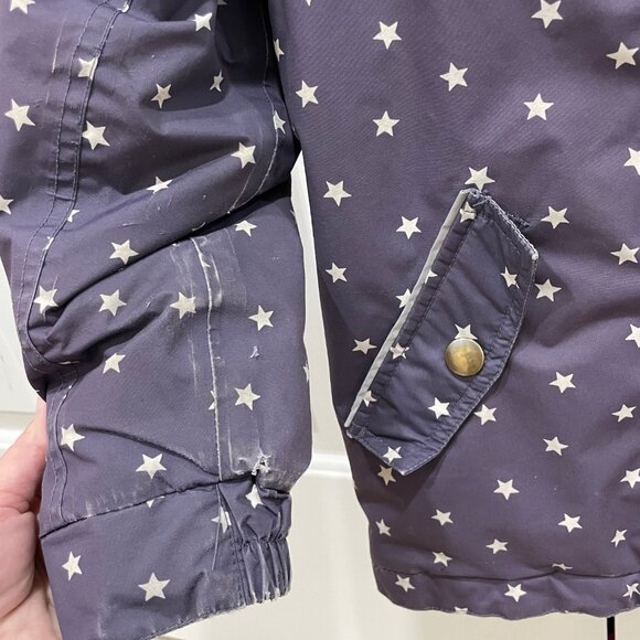 Girls Boden Coat Kids Size 6-7 Purple with Stars & Matching Gloves - Picture 3 of 16